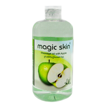 Massage Oil 500ml with Apple by Magic Skin – Relaxing, Moisturizing Body Oil for Tension Relief & Skin Care – Fruity Scented, Ideal for All Skin Types